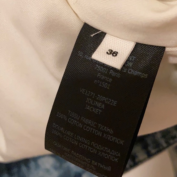 Isabel Marant Etoile Iolinea Acid Wash Jean Denim Puff Sleeve Jacket S/36 - Picture 12 of 12